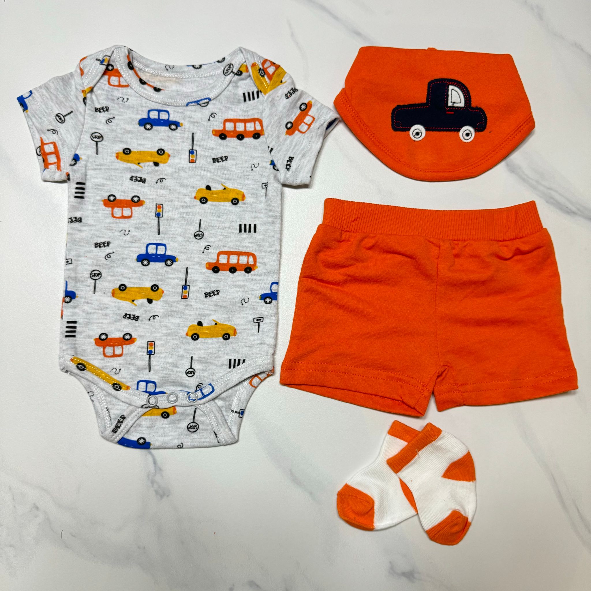 Cars 4-Piece Short Sleeve Bodysuit Set (3M~12M)_0