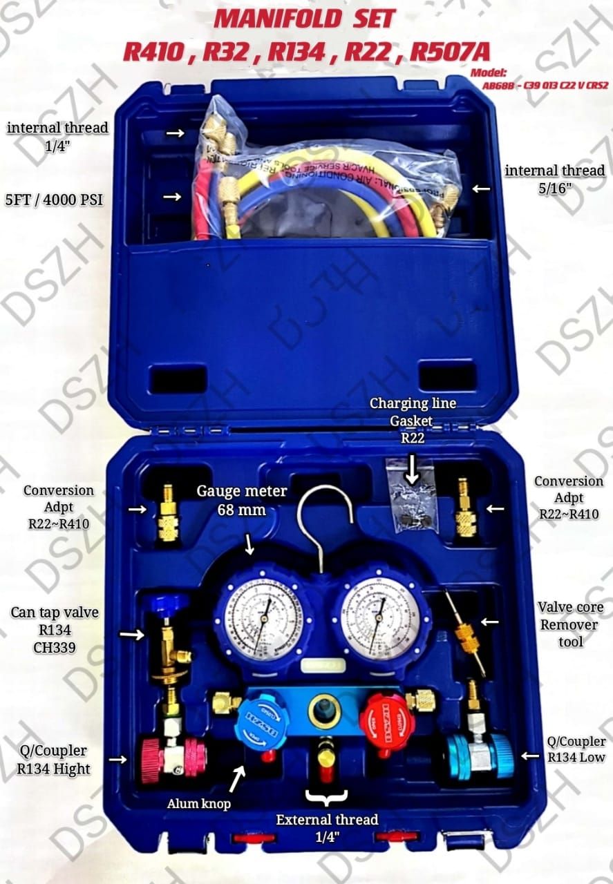 MANIFOLD SET - R410, R32, R134, R22, R507A (MODEL: AB68B - C39 Q13 C22 V CRS2)_0