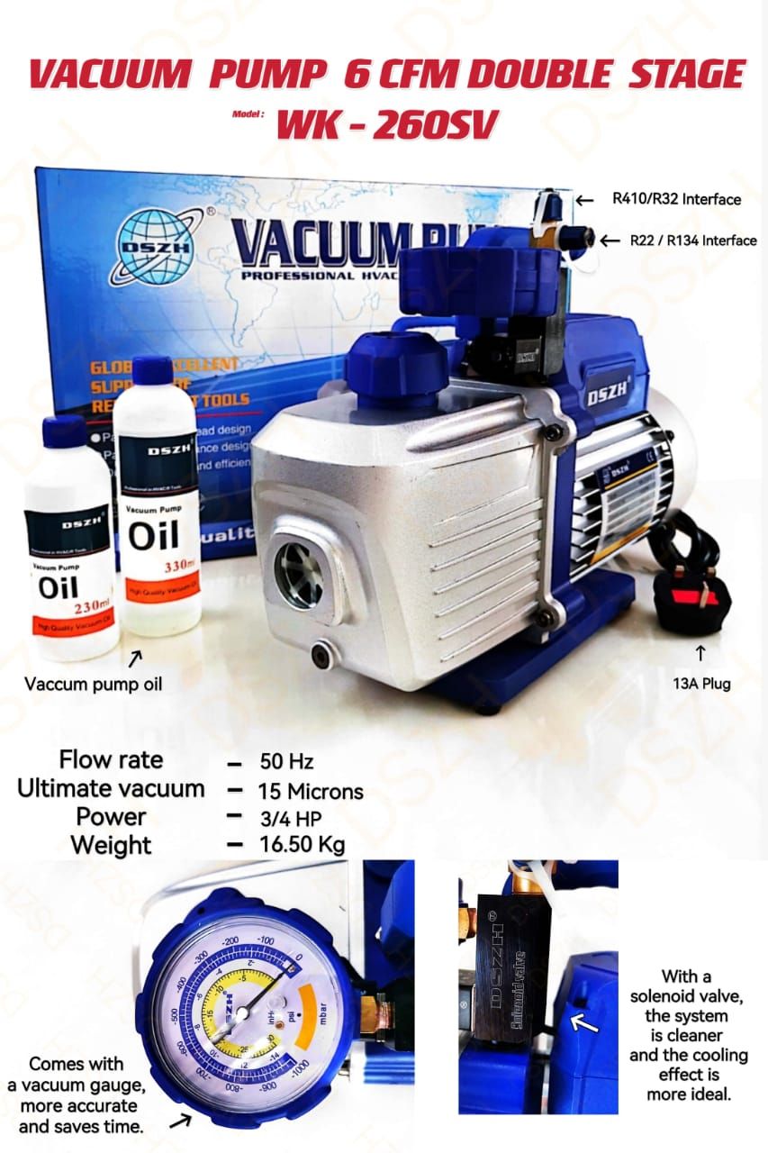 VACUUM PUMP 6 CFM DOUBLE STAGE (MODEL: WK-260SV)_0