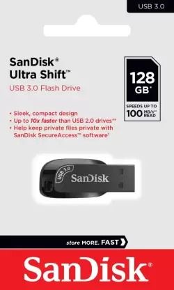 SanDisk Ultra Shift (SDCZ410-128G-I35) USB Flash Drive USB 3.0, 100MB/s R, 128GB_1