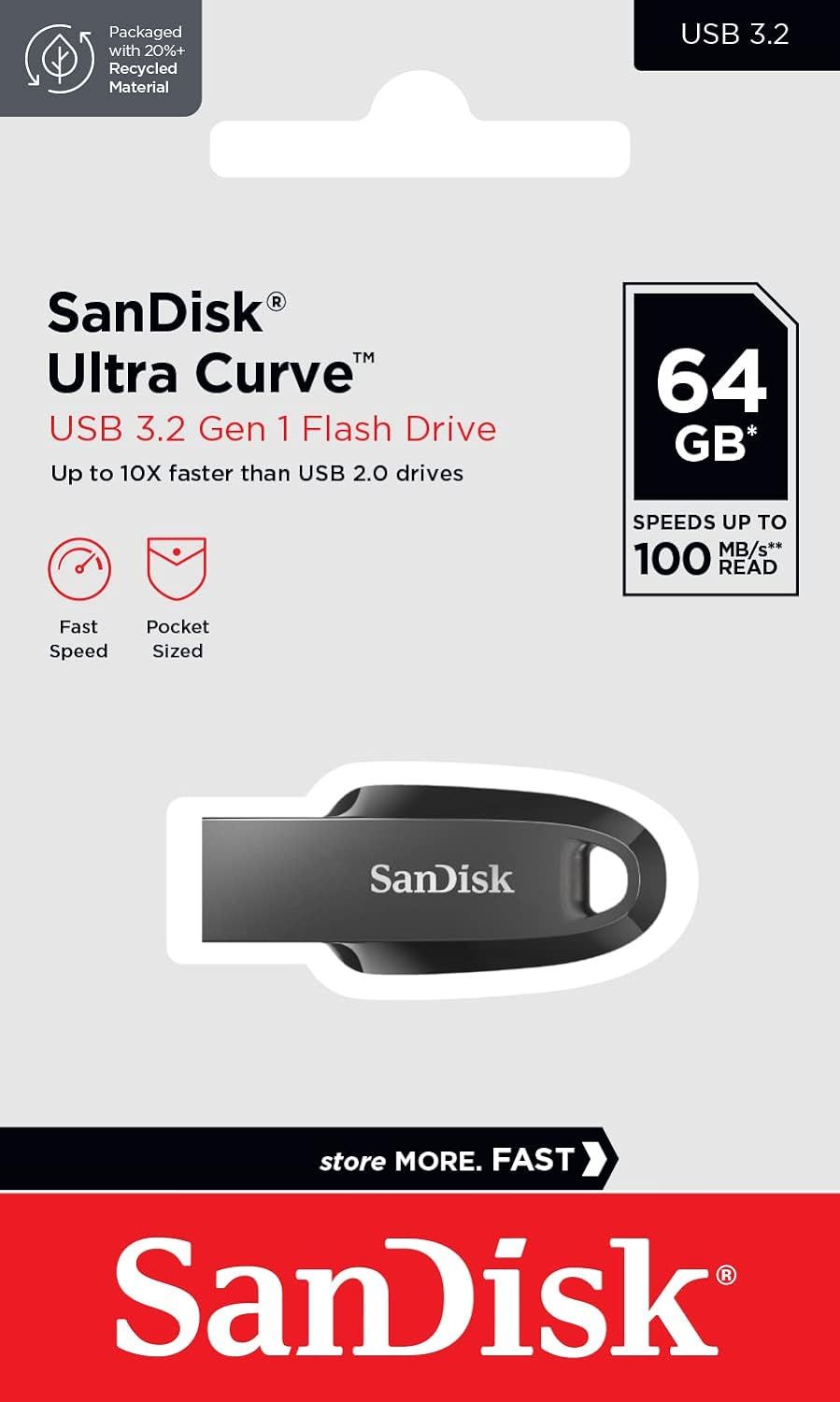 SanDisk ® Ultra Curve (SDCZ550-064G-I35) USB 3.2 64GB 100MB/s R Black_1