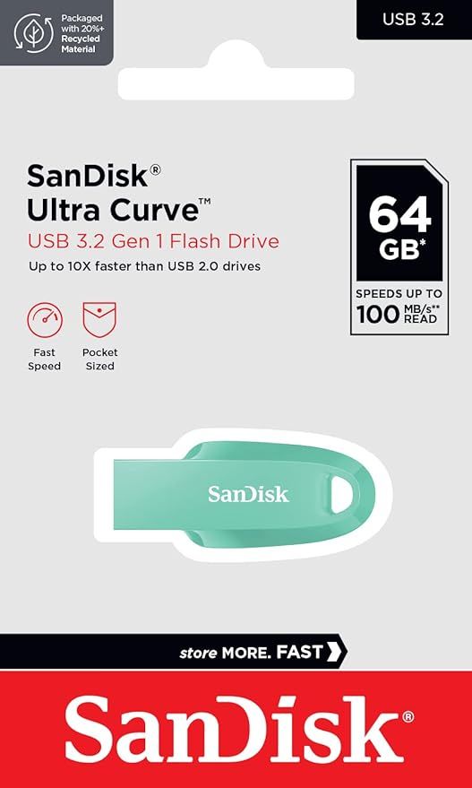 SanDisk ® Ultra Curve (SDCZ550-064G-I35G) USB 3.2 64GB 100MB/s R Green_1