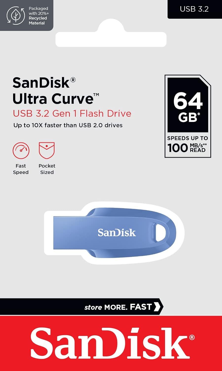 SanDisk® Ultra Curve (SDCZ550-064G-I35NB) USB 3.2 64GB 100MB/s R Navy Blue_1