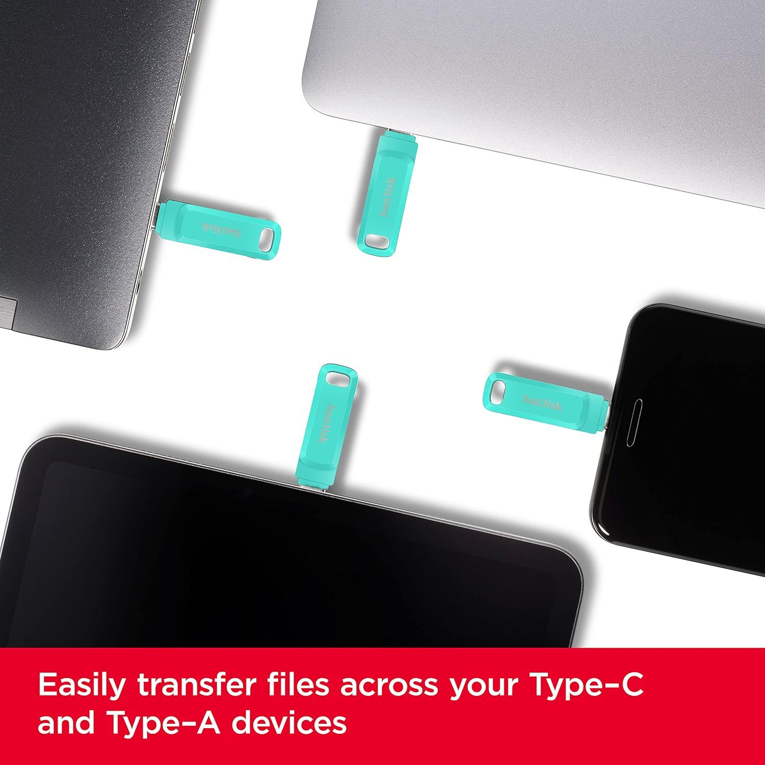SanDisk Ultra Dual Drive Go (SDDDC3-064G-I46GPD) 64GB USB 3.0 Type C PenDrive for Mobile (Mint Green)_1