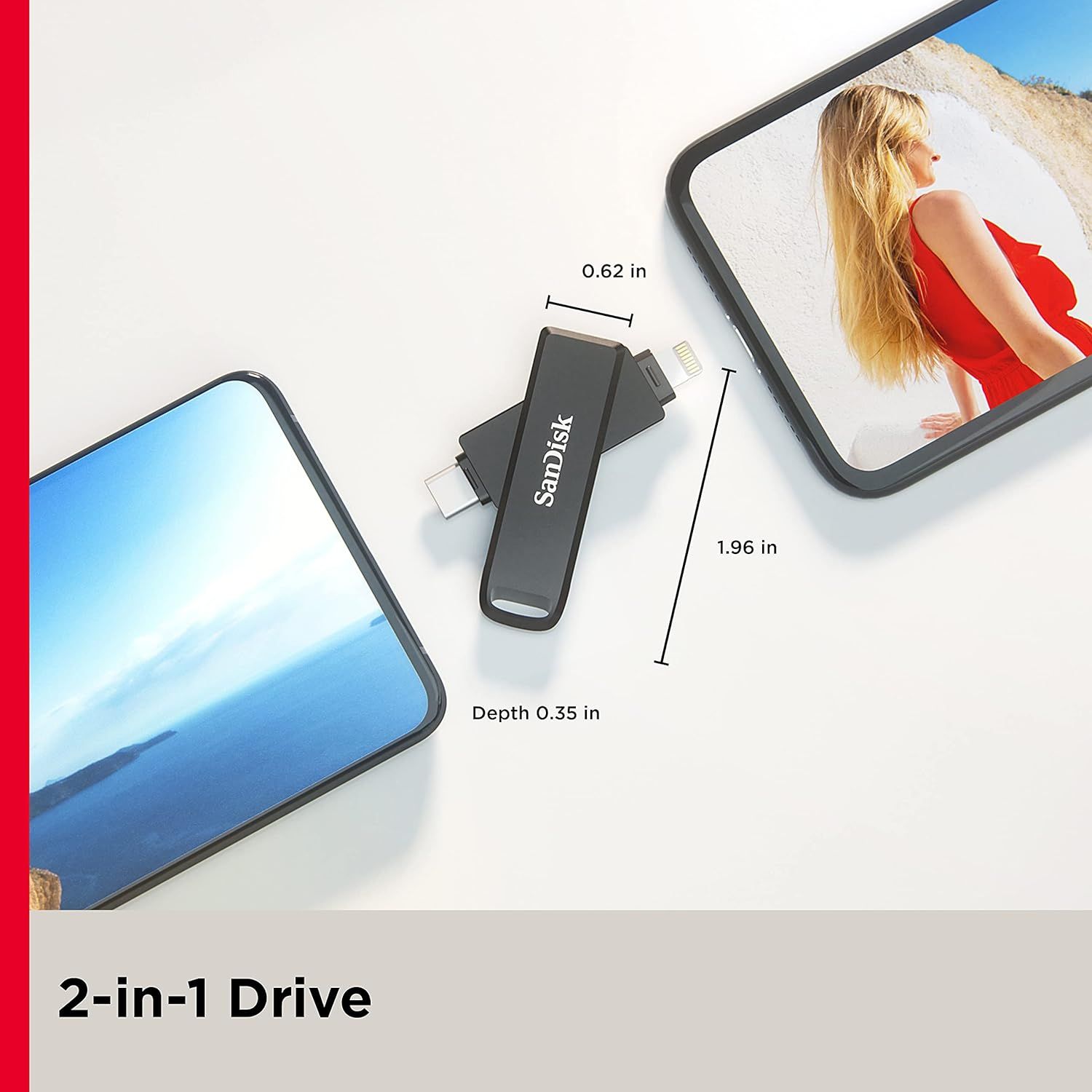 SanDisk iXpand (SDIX70N-256G-GN6NE) 256GB USB 3.0 Flash Drive Luxe for iPhone, iPad Pro, MAC Devices, Type-C Android Phone & Other Devices_1