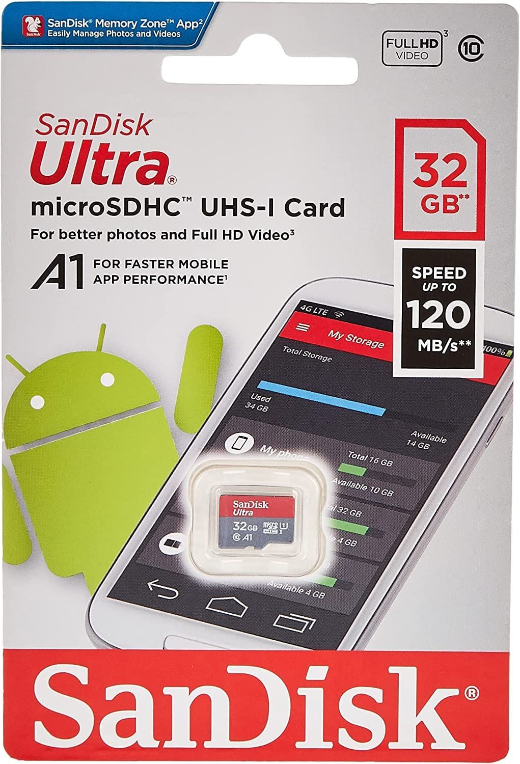 SanDisk Ultra microSD (SDSQUA4-032G-GN6MN) UHS-I Card 32GB, 120MB/s R_1