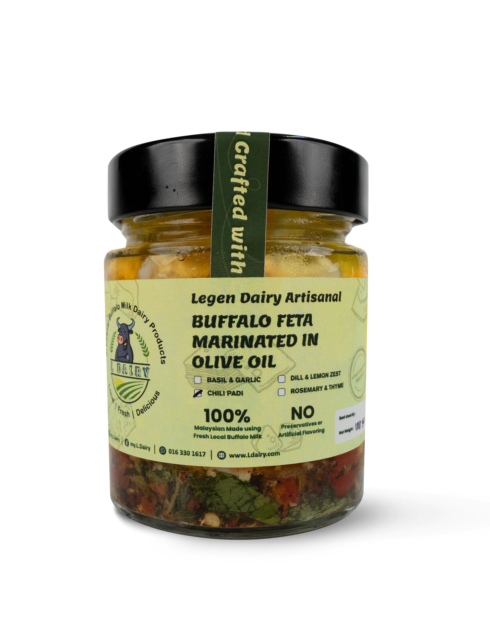 Feta Marinated in Olive Oil w/ Chili Padi, 100g_0