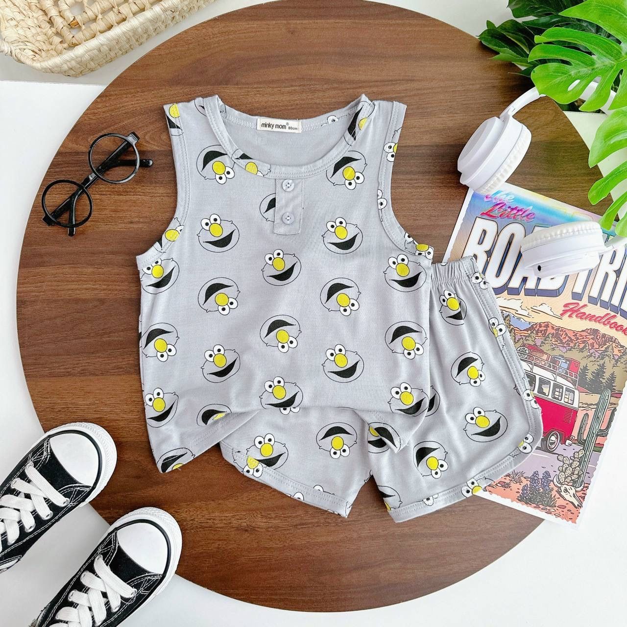 [98] Cartoon Printed Sleeveless Play Set (80~120)_6