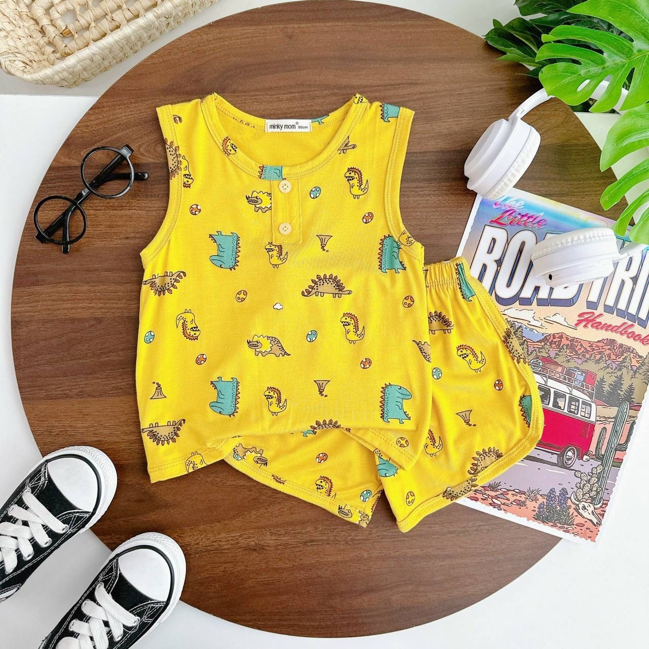 [98] Cartoon Printed Sleeveless Play Set (80~120)_7