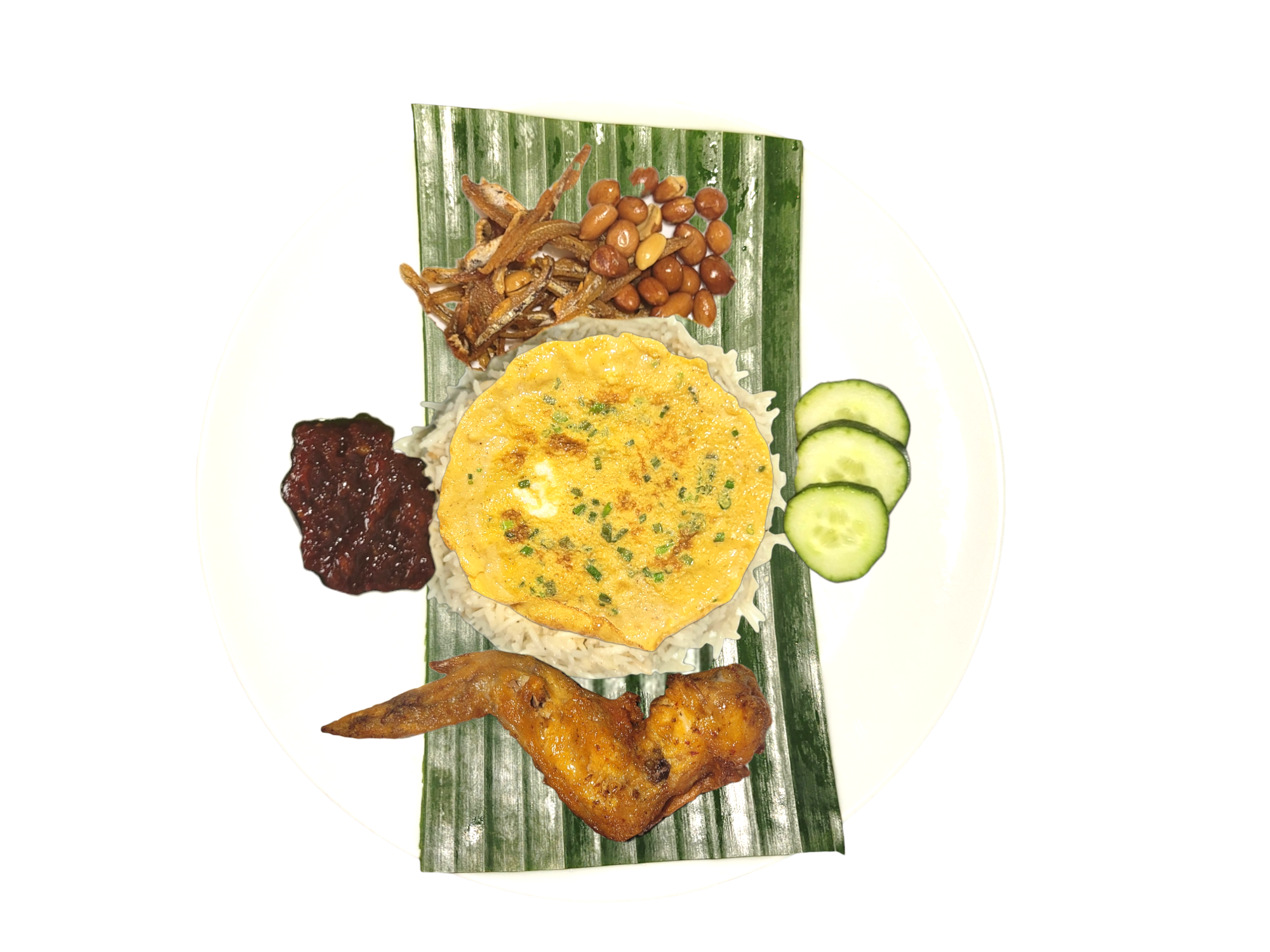 Nasi Lemak with Chicken Wing_0