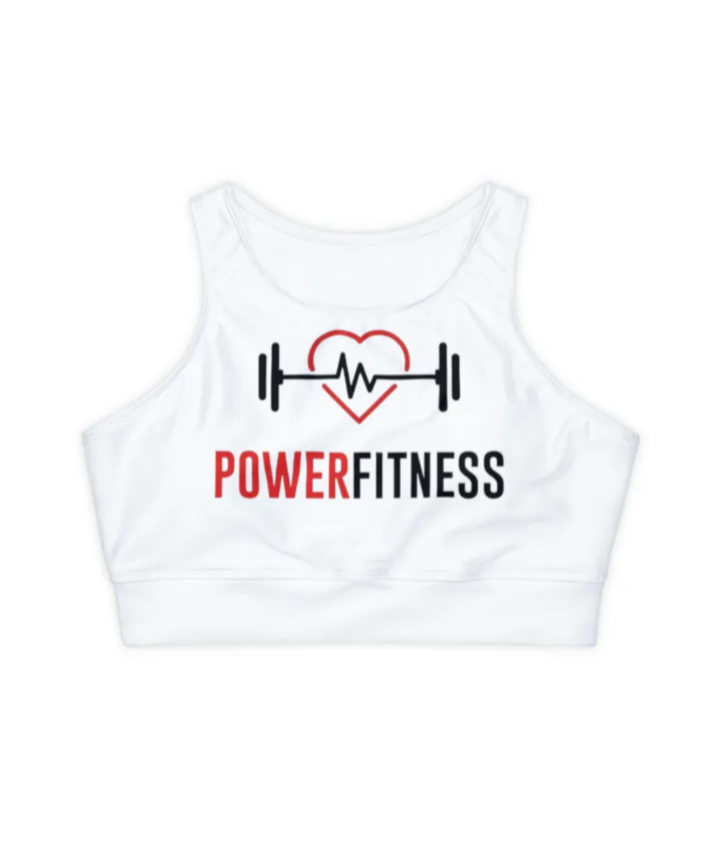 Fully Lined, Padded Sports Bra (AOP) fitness power _0