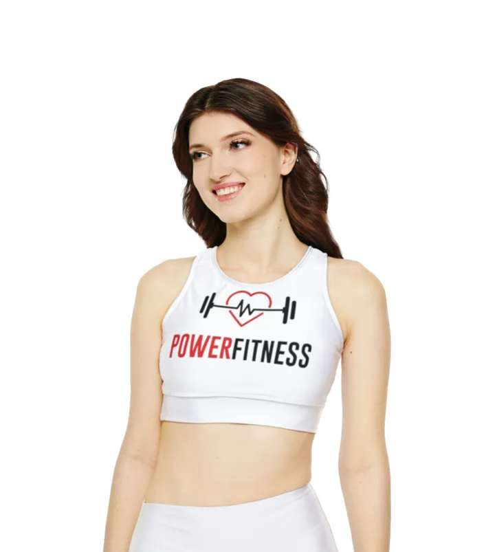 Fully Lined, Padded Sports Bra (AOP) fitness power _2