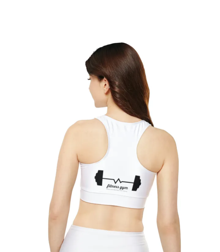Fully Lined, Padded Sports Bra (AOP) fitness power _3