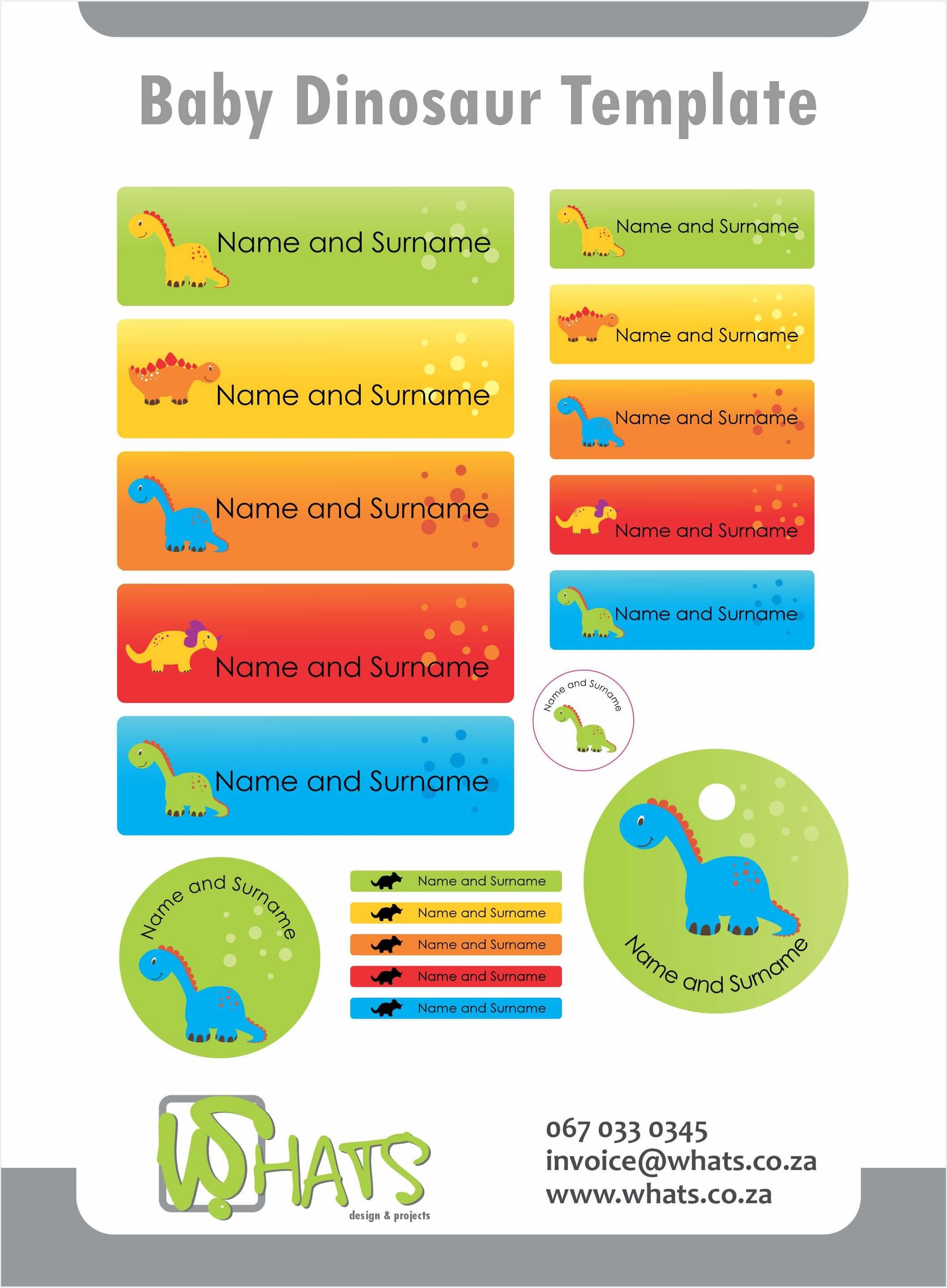 Sticker pack theme - Baby dinosaur template_0