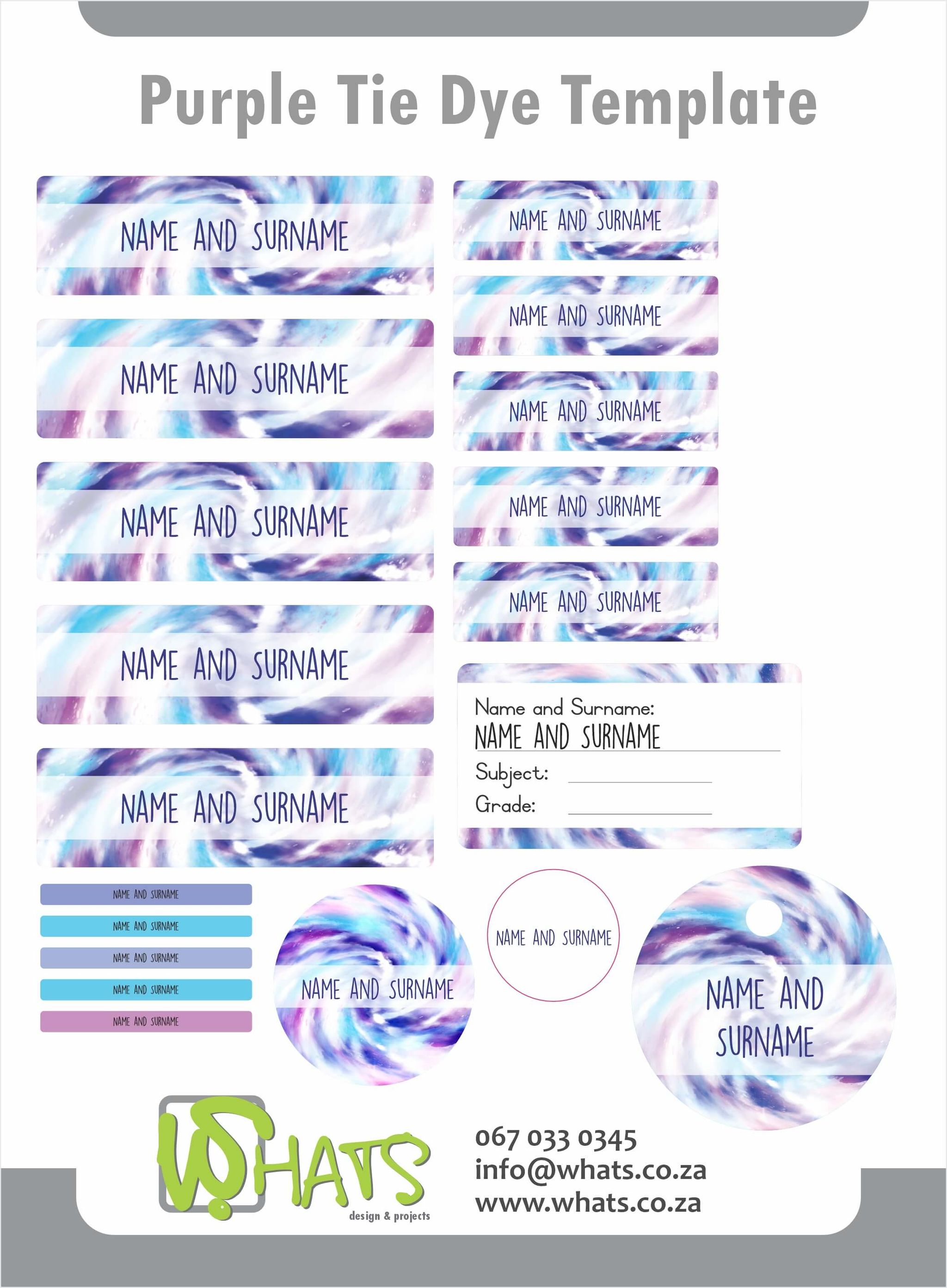 Sticker pack theme - Purple tie dye template_0