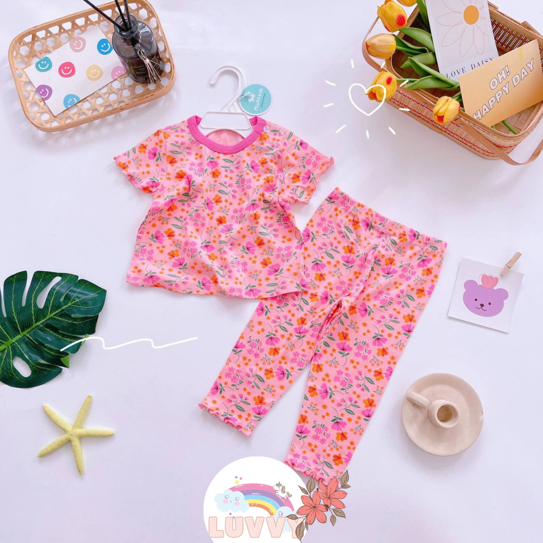 [106] Fruits & Florals Short Sleeve Long Pants Set (80~120)_5