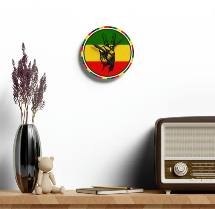 Acrylic Wall Clock Rastafarian_3