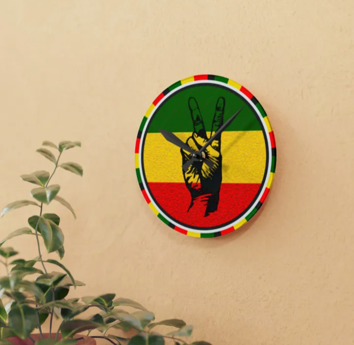 Acrylic Wall Clock Rastafarian_1