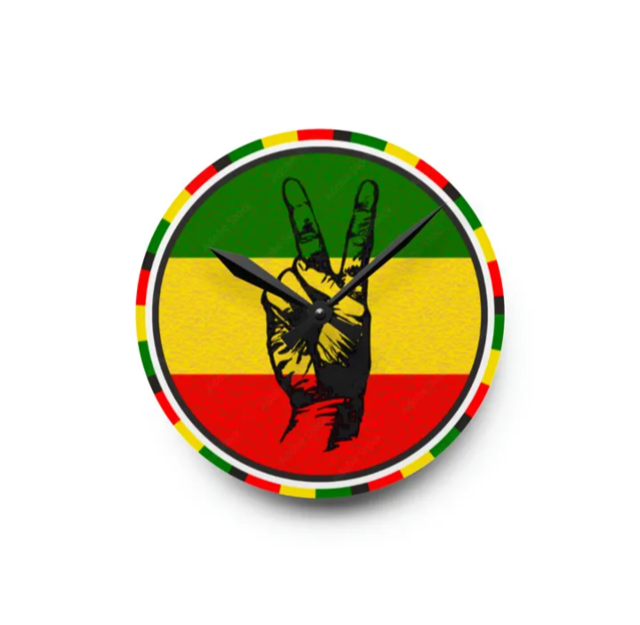 Acrylic Wall Clock Rastafarian_0