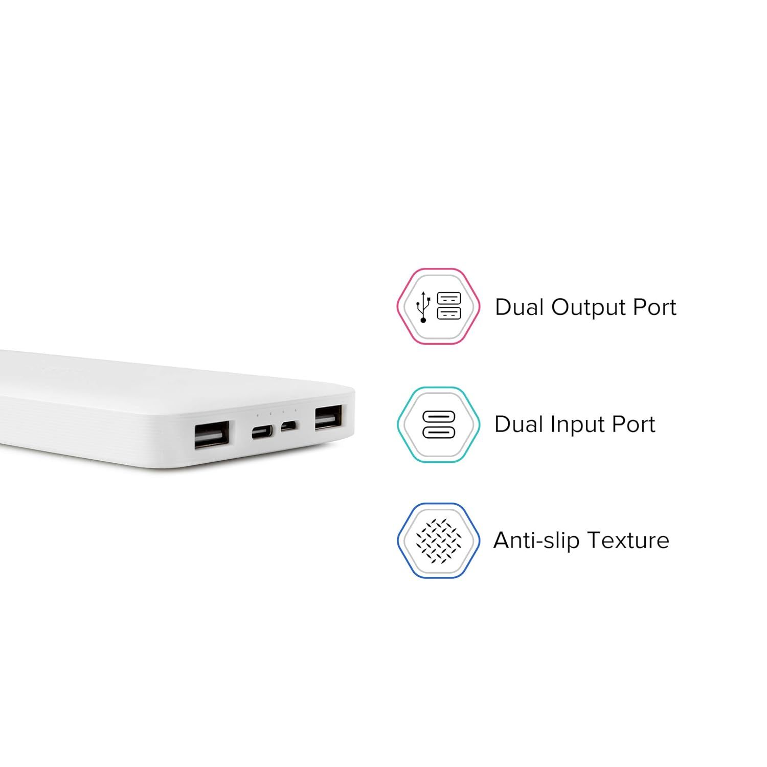 Xiaomi Redmi ‎PB100LZM Lithium Polymer 10000 Mah Fast Charging Slim PowerBank (White, 10W Fast Charging, Dual Ports)_2