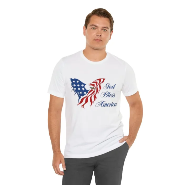 Unisex Jersey Short Sleeve Tee God bless America _1