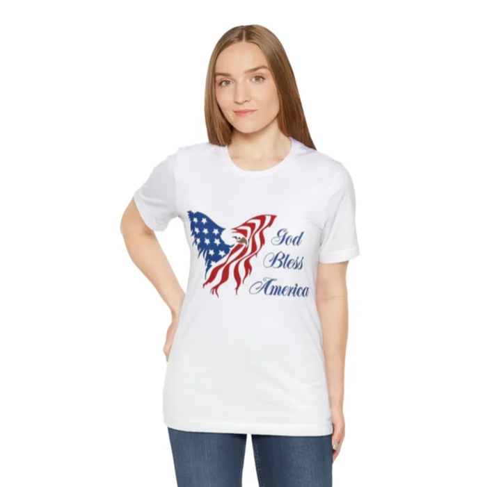 Unisex Jersey Short Sleeve Tee God bless America _2