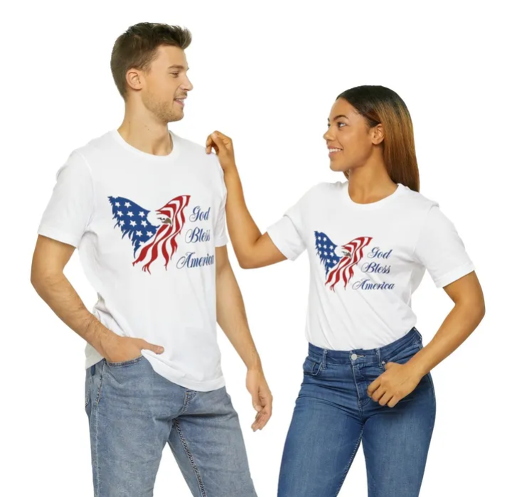 Unisex Jersey Short Sleeve Tee God bless America _4