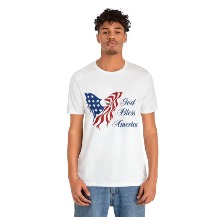 Unisex Jersey Short Sleeve Tee God bless America _3