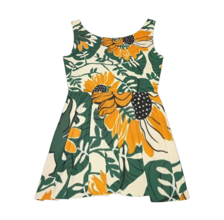 Women's Skater Dress (AOP) Flower size Large _1