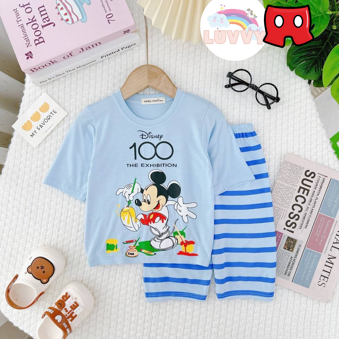 [110] Disney 100 Short Sleeve 3/4 Pants Set_6