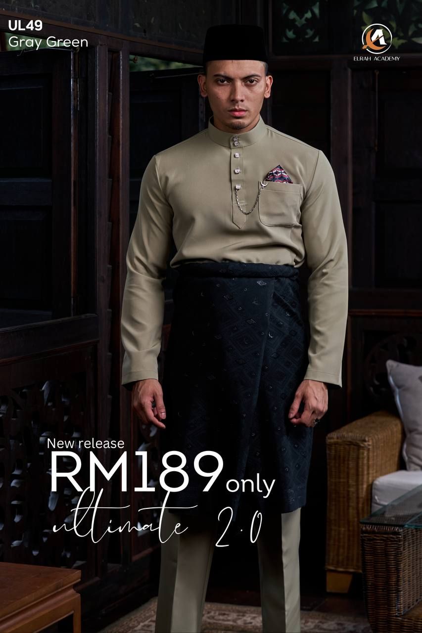 BAJU MELAYU ULTIMATE 2.0 ( GRAY GREEN )_0