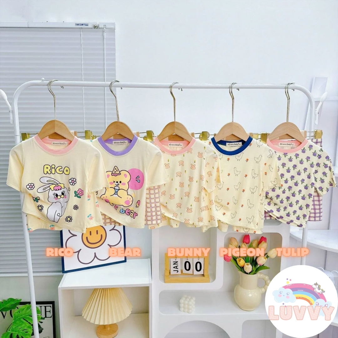 [112] Cute Prints & Florals Short Sleeve 3/4 Pants Set (80~150)_1