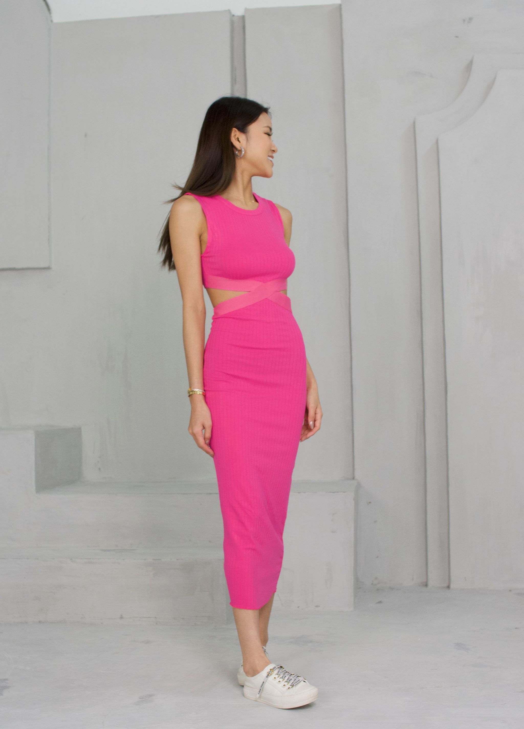 HOTPINK CUT OUT DRESS_1