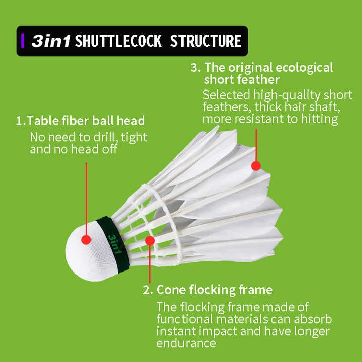 Badminton Shuttlecock 12pcs_5