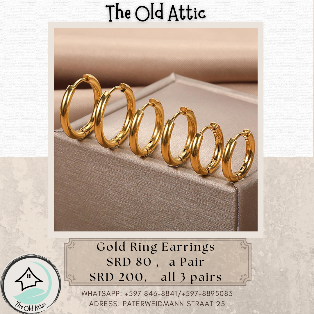 Gold Ring Earrings 3 sizes _0