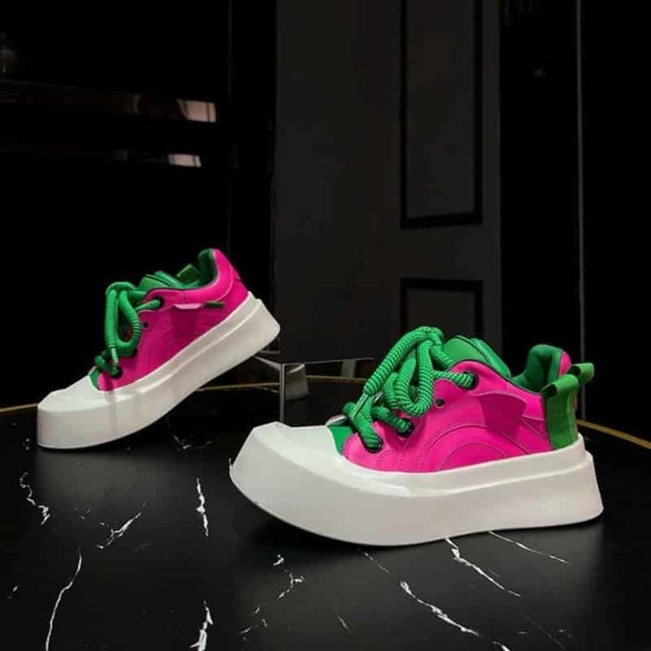 Pink & green sneakers _0