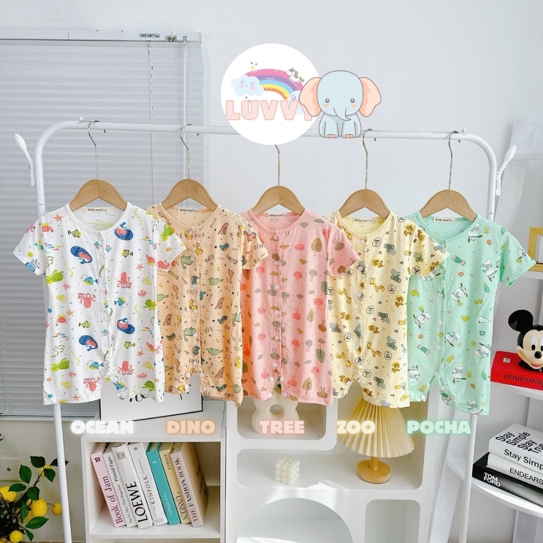 [118] All Prints Short Sleeve Baby Rompers (80~100)_1