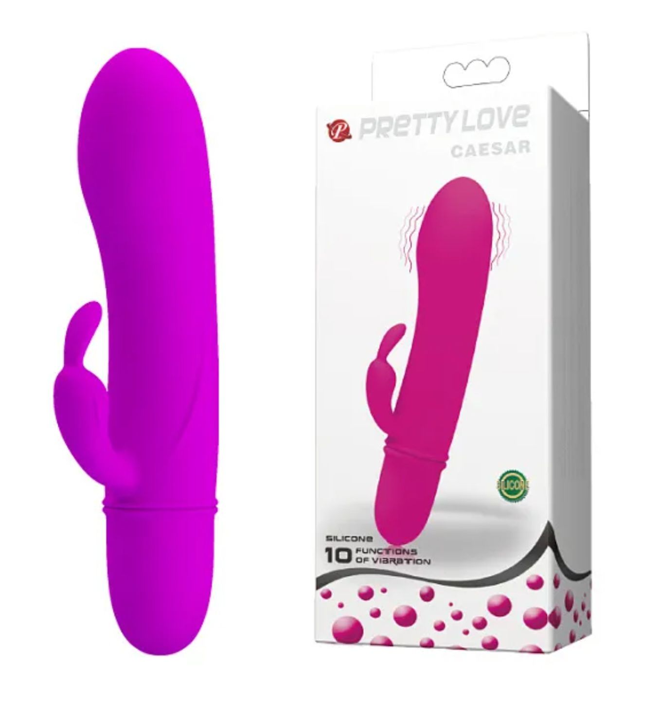 10 Speed Vibrating Dildo Rabbit Vibrator_0