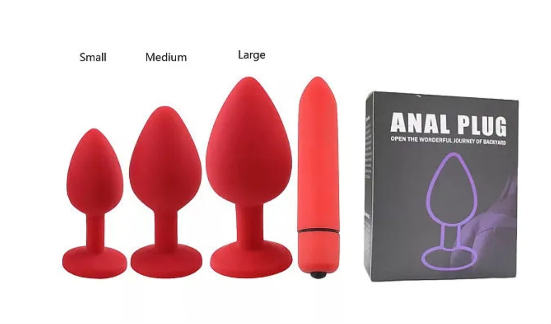 Anal Plug Mini Bullet Vibrator Waterproof Silicone Dildo_0