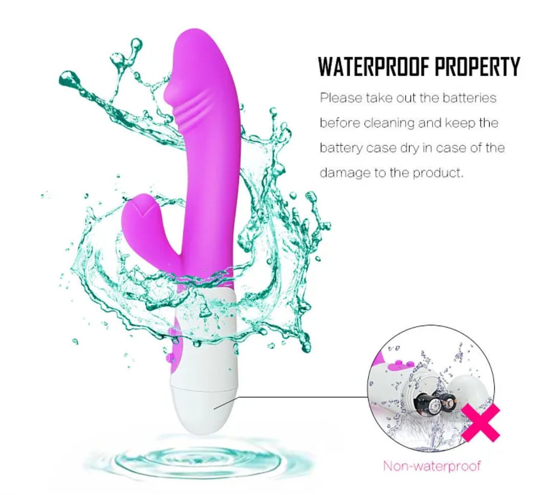 Dual Vibrator Clitoral Stimulator Vibrating Dildo_5