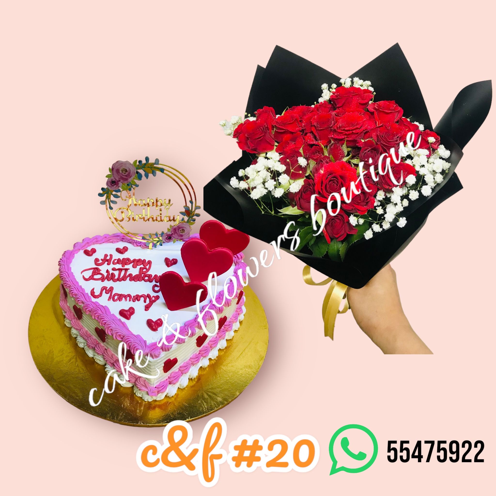 #1 heartcake with flower_0