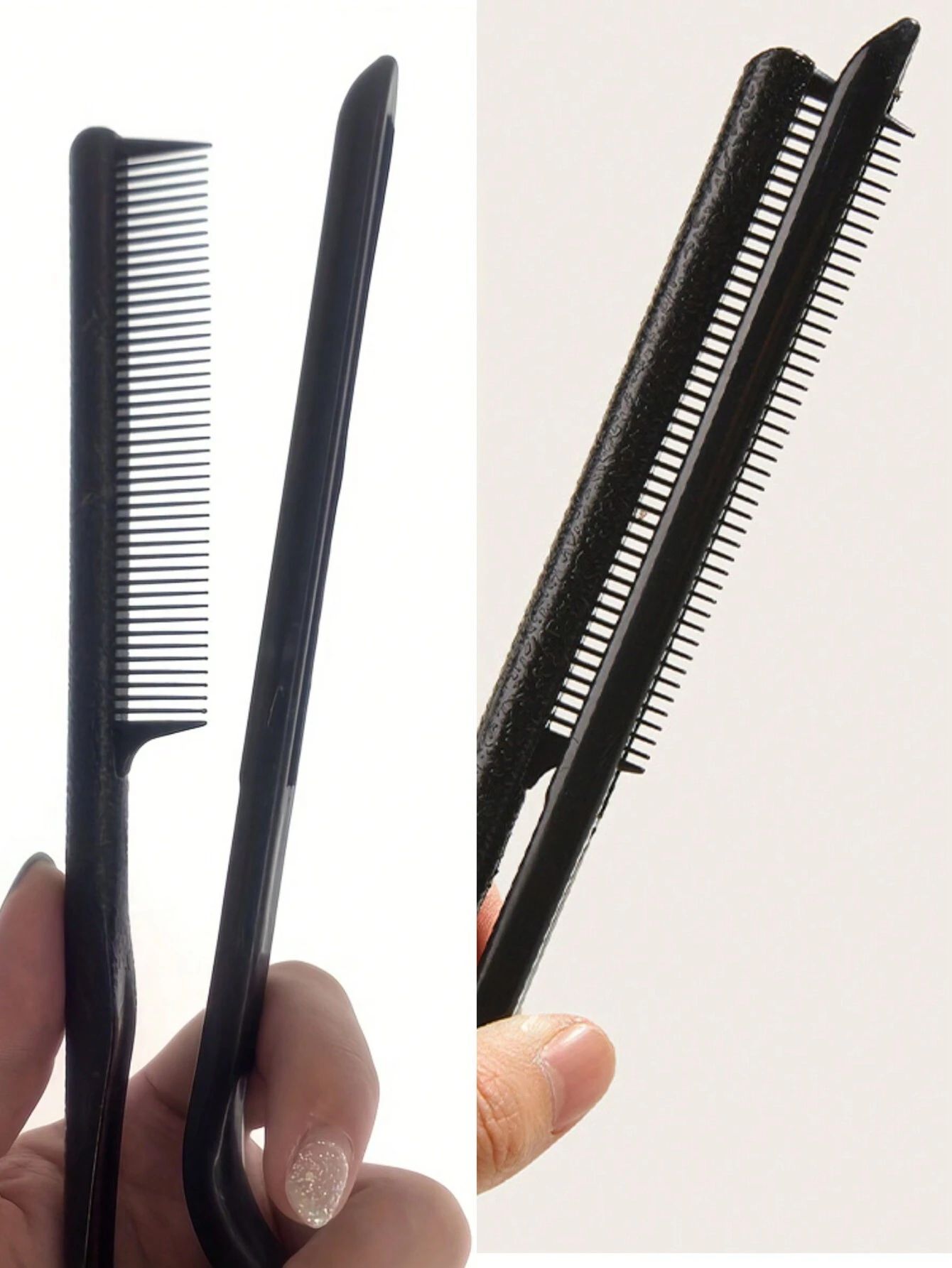 Hairstyling V-shaped Clip Hair Comb - Black_3