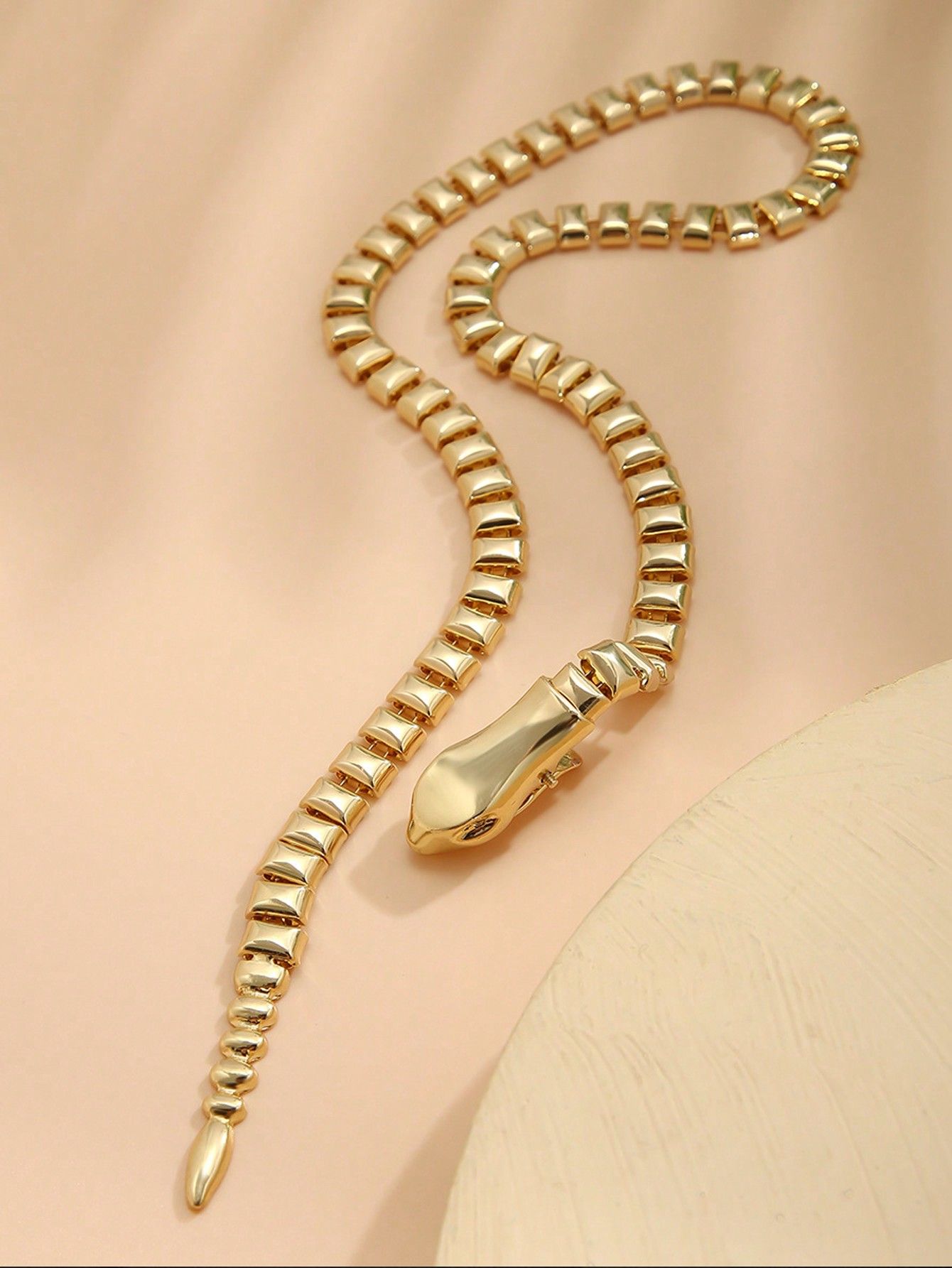 Gold Snake Chain Necklace_1