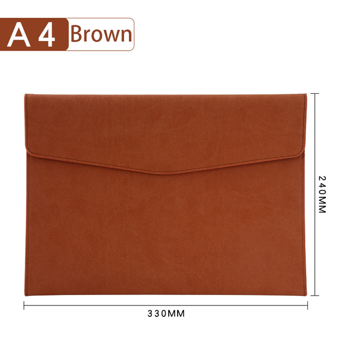 Documents Pouch PU Leather File pockets Folder Bag_5