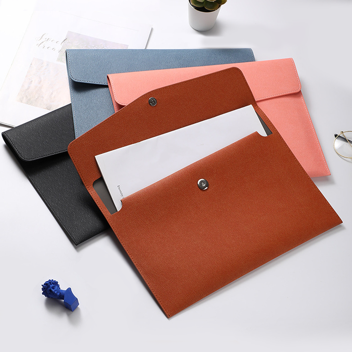 Documents Pouch PU Leather File pockets Folder Bag_0