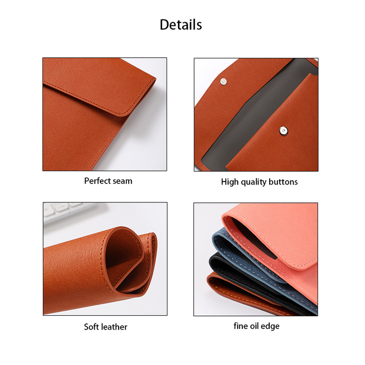 Documents Pouch PU Leather File pockets Folder Bag_9