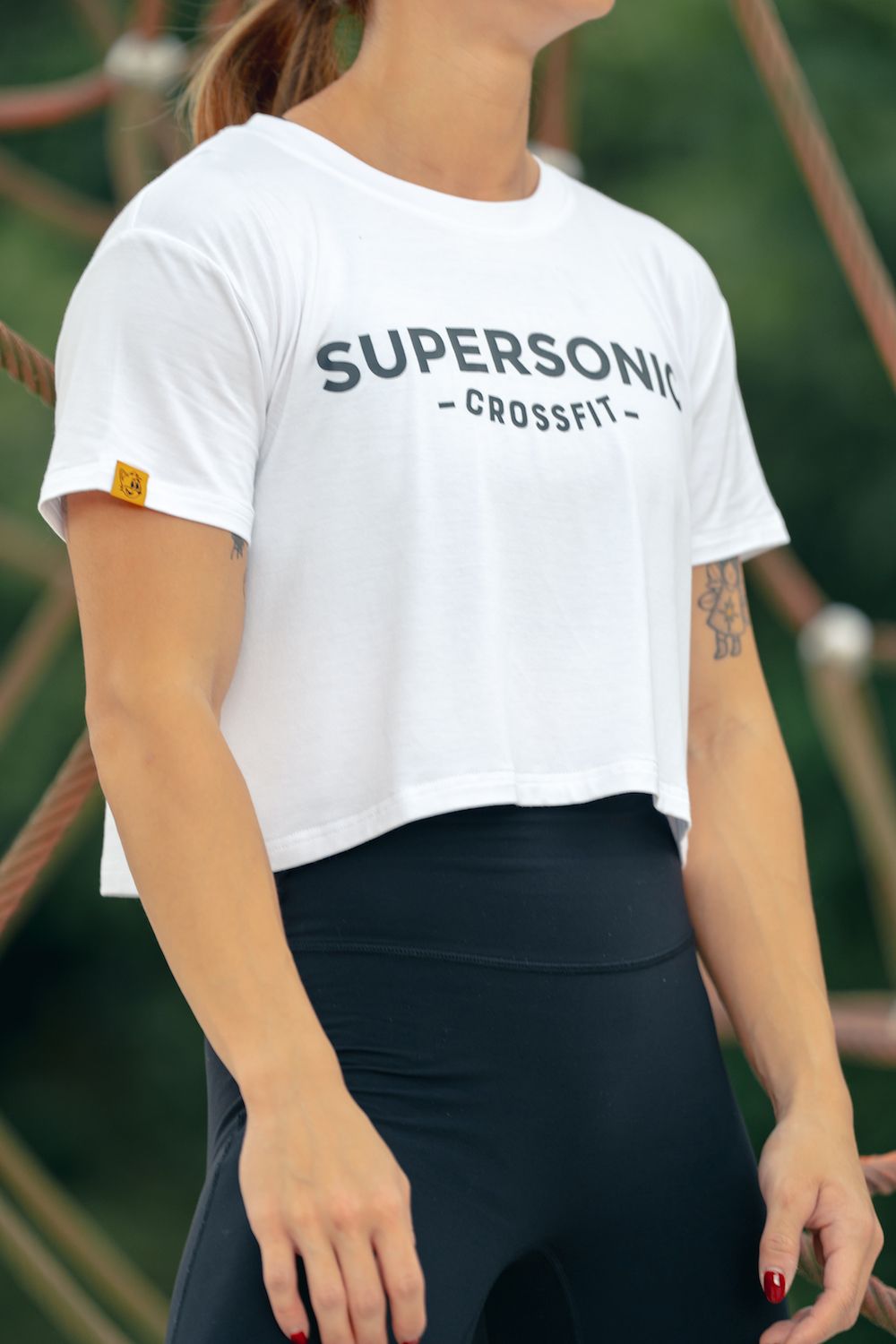 White SuperSonic CrossFit Tee / Crop _0