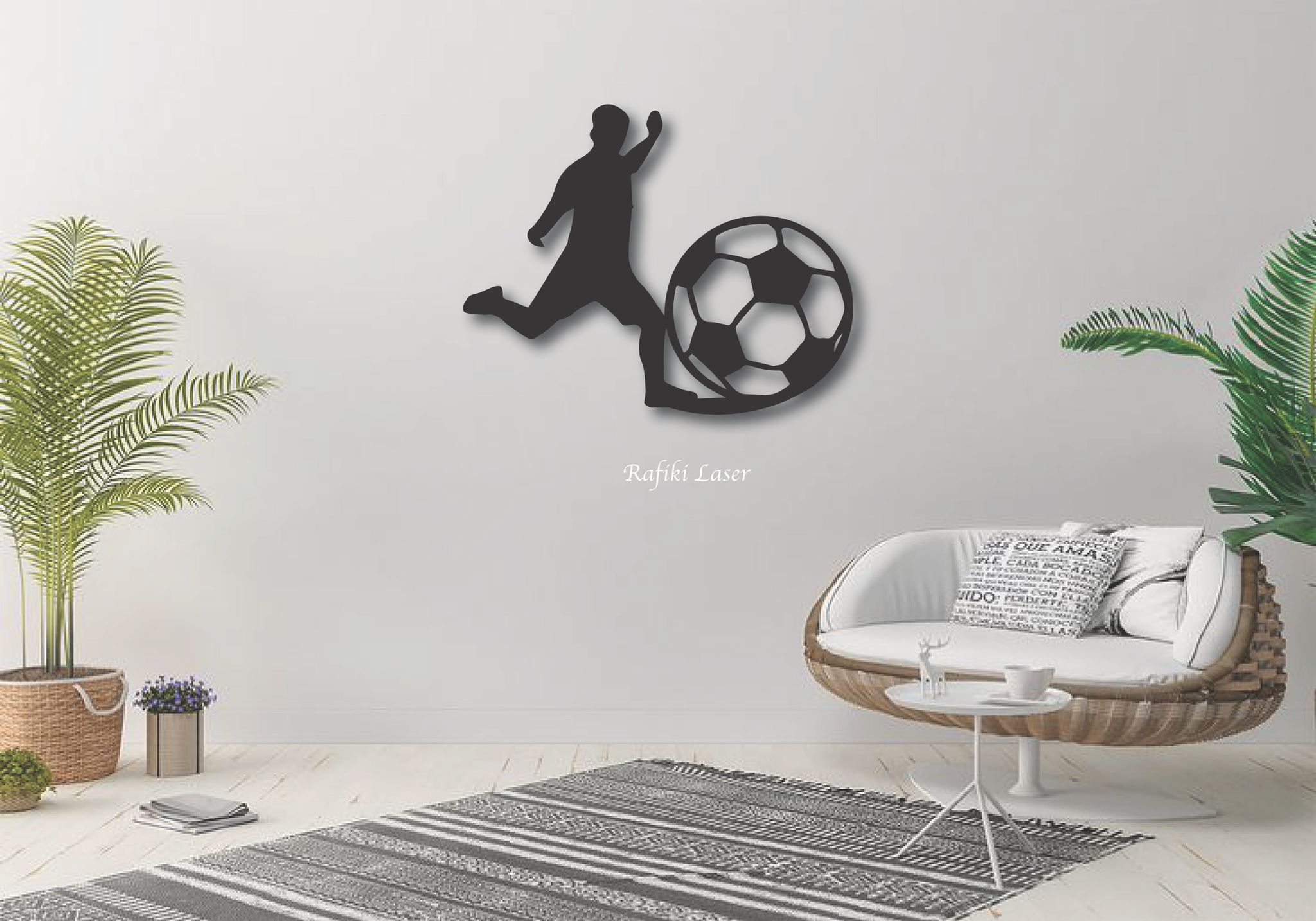 Kicking Ball Metal Wall Art Decor_0