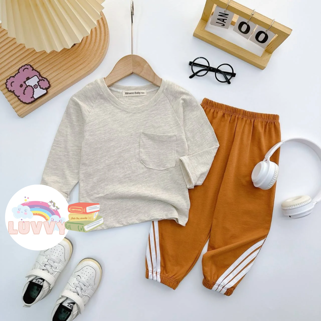 [128] Neutral Coloured Pajamas Set (90~130)_5