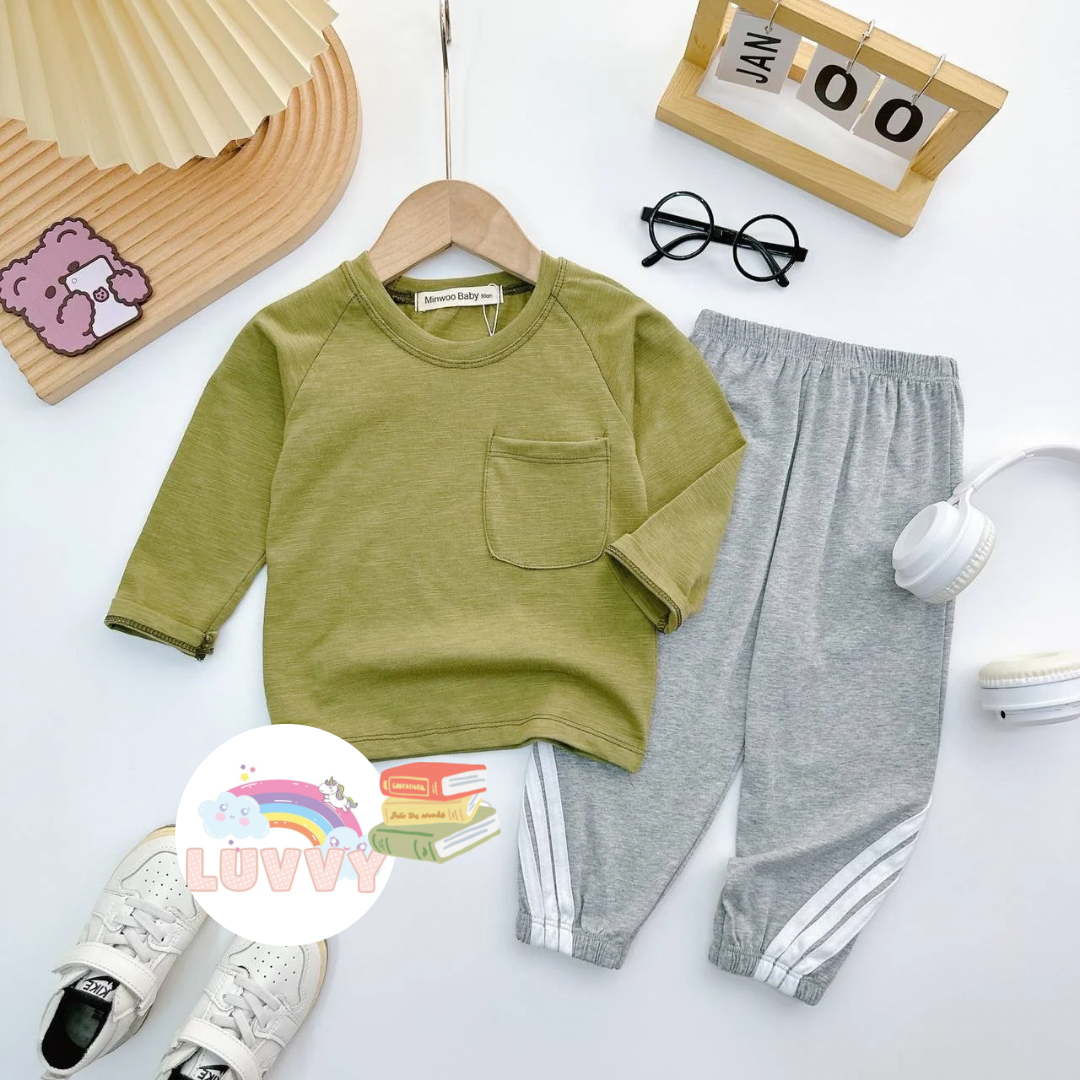 [128] Neutral Coloured Pajamas Set (90~130)_4